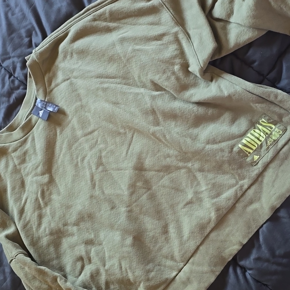 Adidas green cropped sweatshirt